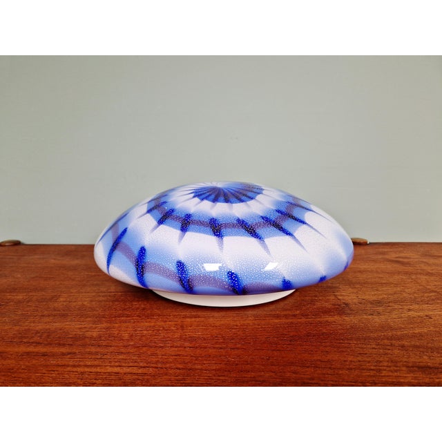 Blue and White Murano Glass Ceiling Light, Italy, 1970s For Sale - Image 12 of 16