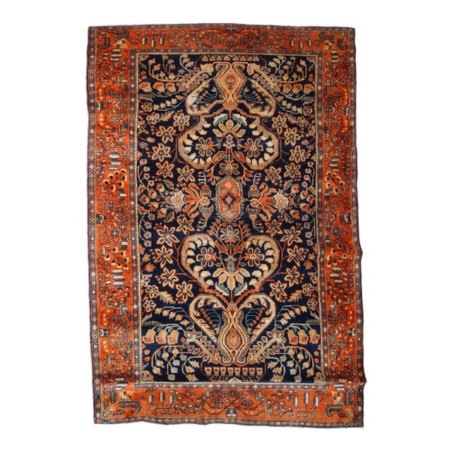 1920s Handmade Antique Persian Sarouk Rug For Sale