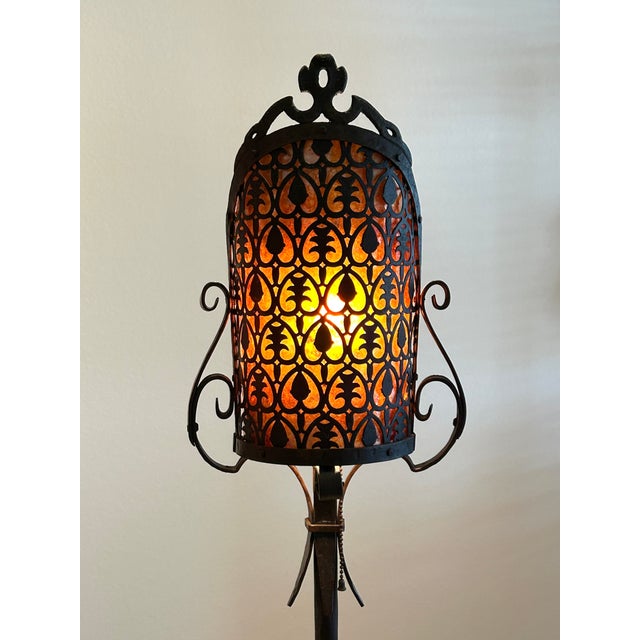 Rare Pair C. 1920’s Original Art’s & Crafts Floor Lamps For Sale - Image 4 of 10