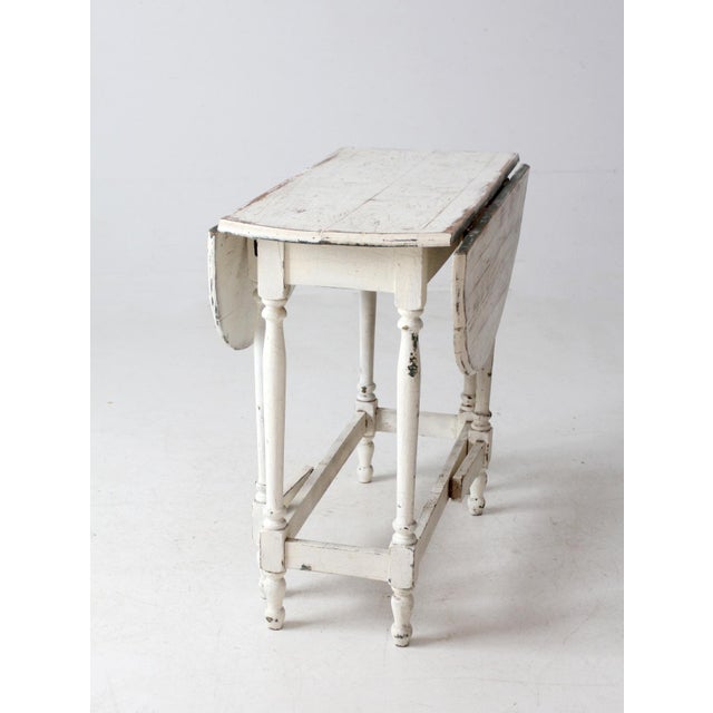 Antique White Gate Leg Table For Sale - Image 4 of 12
