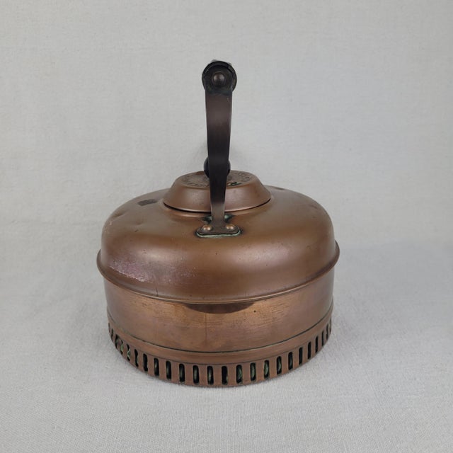 Vintage Linaglow Heatmaster Copper Rapid Boil Tea Kettle Vented Base For Sale - Image 4 of 14
