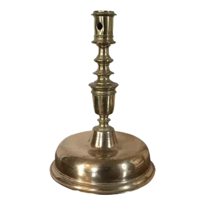Large 18th Century Continental Baroque Brass Candlestick