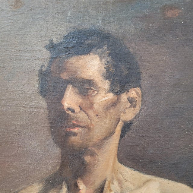Black José Acevedo, Nude Male Torso, 1880, Oil Painting on Canvas, Framed For Sale - Image 8 of 18