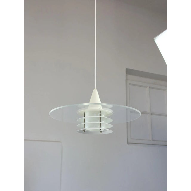 Scandinavian Duett Acrylic Glass and Metal Pendant Lamp from Landskrona Sweden, 1990s For Sale - Image 16 of 18