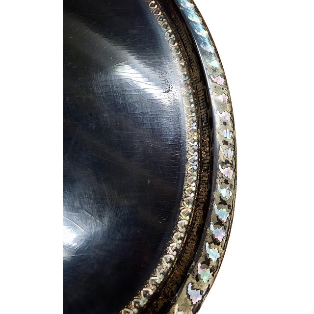 Antique Lacquered Mother-of-Pearl Tray Table For Sale - Image 9 of 13