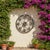 Rustic Hand-Forged Wrought Iron Round Wall Decor Medallion (Gold Patina) Floral Scroll Design For Sale - Image 3 of 6