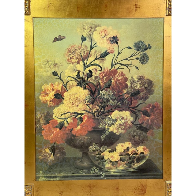 Victorian Baroque Floral Gold Wood Framed Painting Dimensions: 34”w x 1”d x 39.5”h
