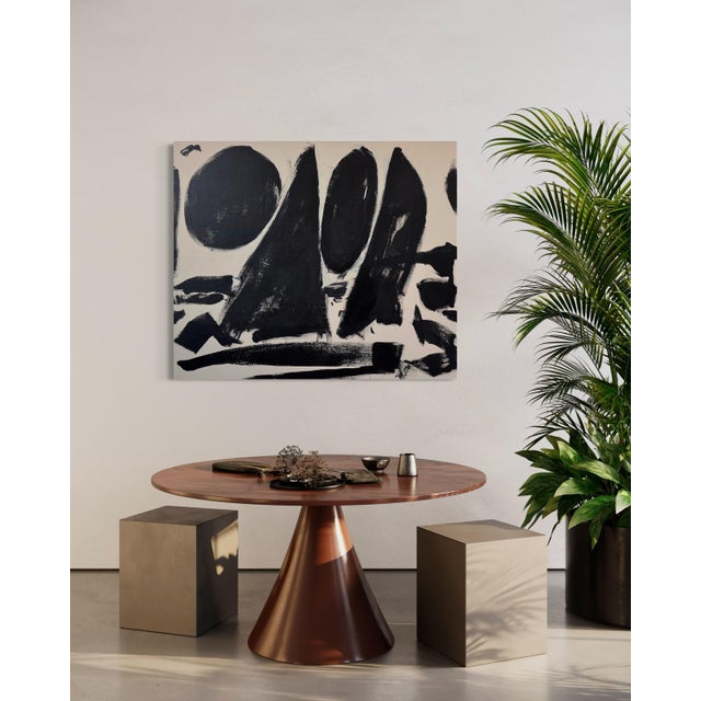 On the Move, Contemporary Black and Tan Geometric Abstract Painting by Matt Higgins For Sale - Image 4 of 7