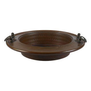 20th Century Brazier in Copper and Embossed Metal with Double Handles, Italy, 1960s For Sale