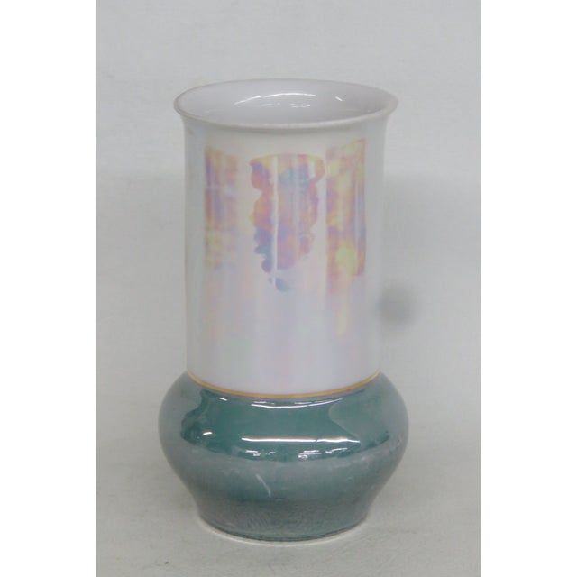 Early 20th Century German Lusterware Niagara Falls Decal Bud Vase Ceramic Iridescent Finish 5045b For Sale - Image 5 of 11