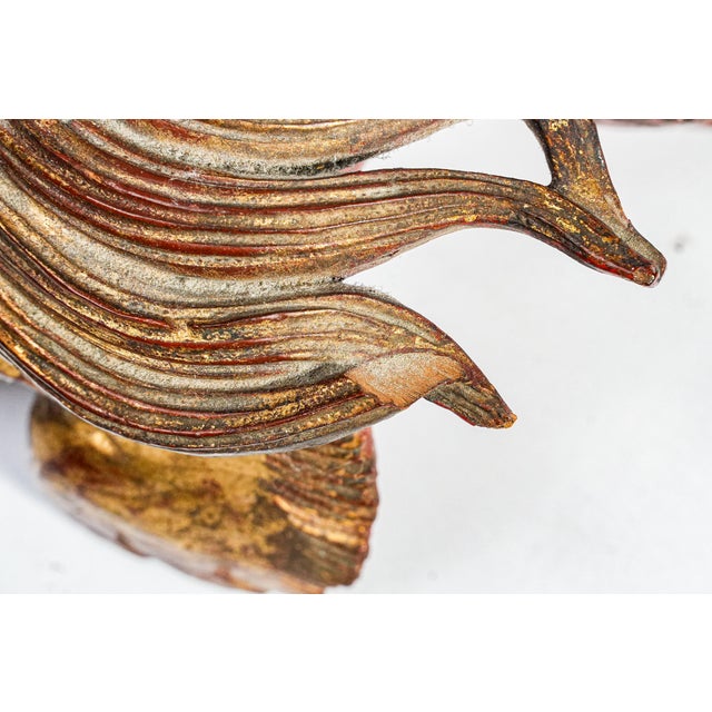 Hand Carved Antique Chinese Guardian Lion Wall Plaque Gilt Foo Dog Sculpture Asian Home Decor For Sale - Image 14 of 17