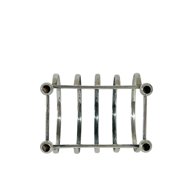 Silver Antique English Sheffield Silver Art Deco Toast Rack For Sale - Image 8 of 10