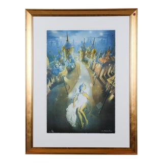 Gil Bruvel "Night" Artist Hand Signed & Numbered Framed and Matted Limited Edition 1/30 Lithograph Under Glass For Sale