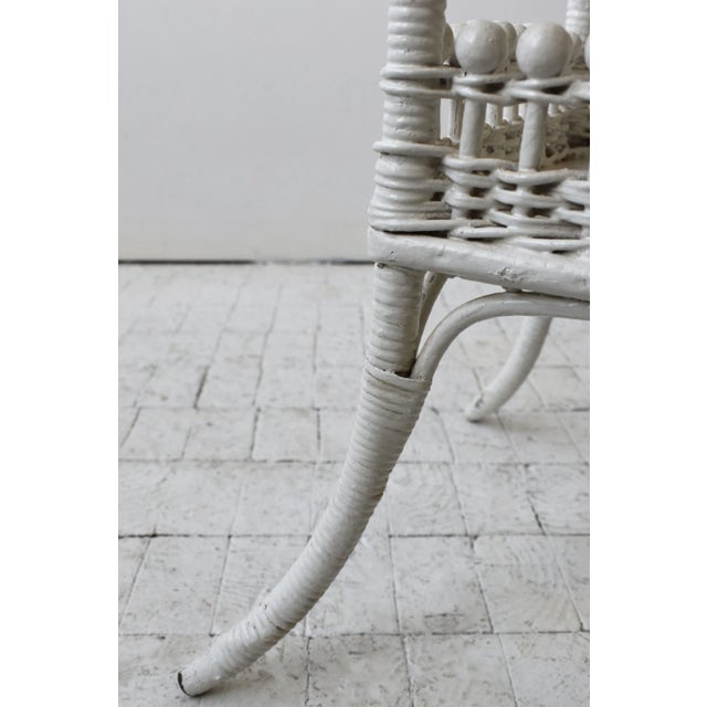 Antique Victorian White Painted Two-Tier Stick + Ball Accent Table With Splayed Legs, Circa Late 19th Century For Sale - Image 16 of 16