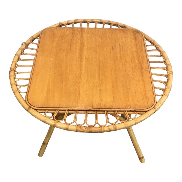 Rattan Coffee Table, French, circa 1950 For Sale