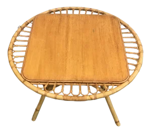 Rattan Coffee Table, French, circa 1950