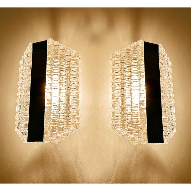 Vintage Space Age Glass Sconces from Kaiser, Set of 2 For Sale - Image 9 of 18