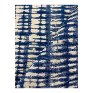 Pindler and Pindler Atlantic Stillwater Navy Blue Cream Abstract Water & Stain Resistant Upholstery Fabric