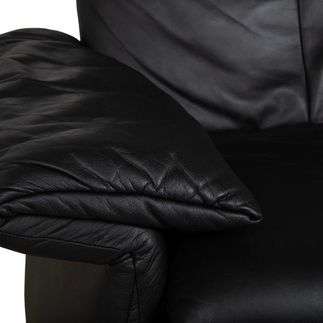 Black Lugano Leather Armchair in Black with Manual and Reclining Function from Erpo For Sale - Image 8 of 18