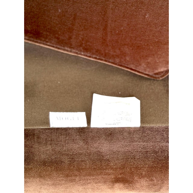 Maroon Pair Custom Mogul Los Angeles Espresso-Brown Velvet High-Back Wing Chairs For Sale - Image 8 of 16