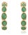 4.2 Carat Emerald Oval Chic Hoop Earrings in 18k Solid Gold for Women- A Pair For Sale