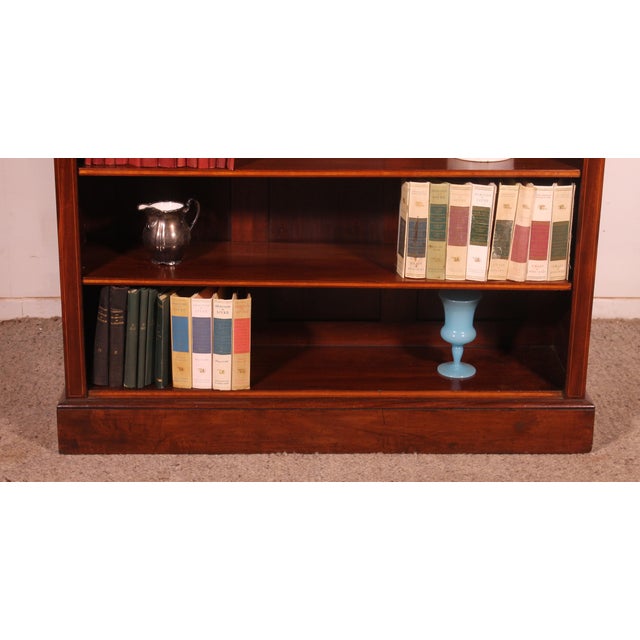 19th Century Mahogany and Inlays Open Bookcase For Sale - Image 4 of 14