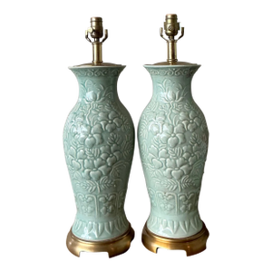 Vintage Boho Maitland Smith Celadon Lamp