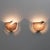 Set of 2 murano glass wall lamps produced by zonca voghera, the murano glass lampshade was designed by mila schon in the...