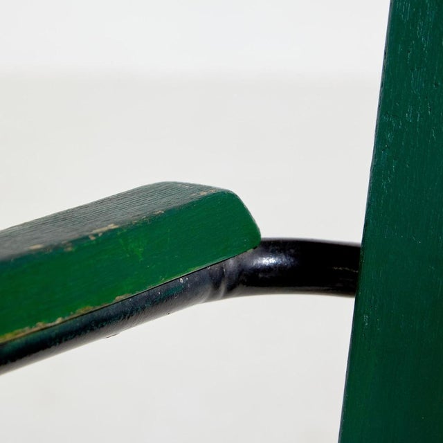 Green Green Metal & Wood Garden Armchair For Sale - Image 8 of 16