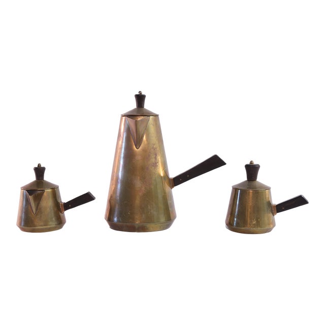 Mid Century Modern Jc Moore Coffee Tea Set- 3 Pieces For Sale