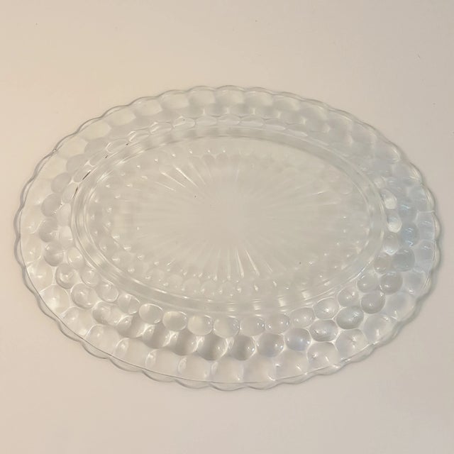 Mid-Century Modern 1940s Anchor Hocking Blue Bubble Platter For Sale - Image 3 of 7
