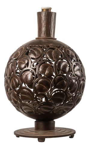 Large Art Deco Wrought Iron Table Lamp by Edgar-William Brandt, 1930s