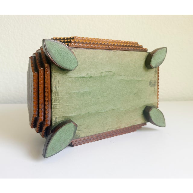 Antique Tramp Art Box With Scalloped Corners, Early 20th Century For Sale - Image 16 of 16