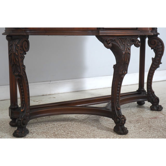 Vintage French Renaissance Carved Walnut China Cabinet For Sale - Image 10 of 18