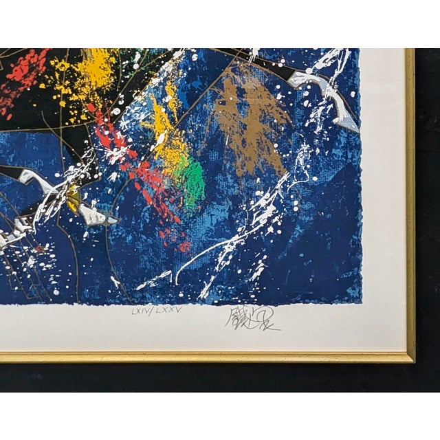 Serigraph in colors on paper. Hand signed lower right margin by Jiang Tiefeng. Hand numbered LXIV/LXXV lower right margin....