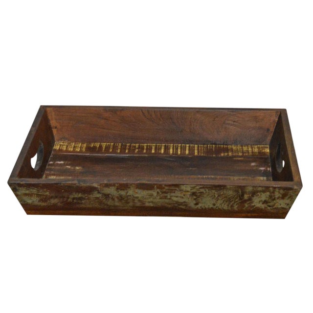 Rustic Primitive Style Reclaimed Wood Serving Tray Chairish