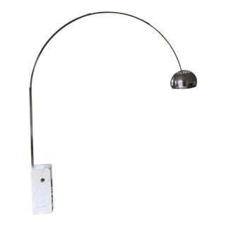 1960s Mid-Century Modern Arco Flos Marble Floor Lamp For Sale