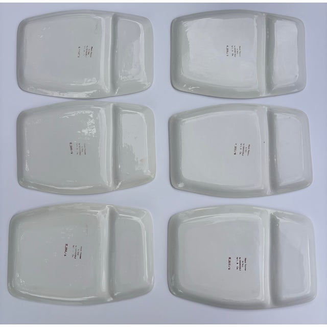Vintage Mancioli Italian Hand-Painted Onion Divided Serving Platter Plates | Made in Italy, Set of 6 For Sale - Image 9 of 10