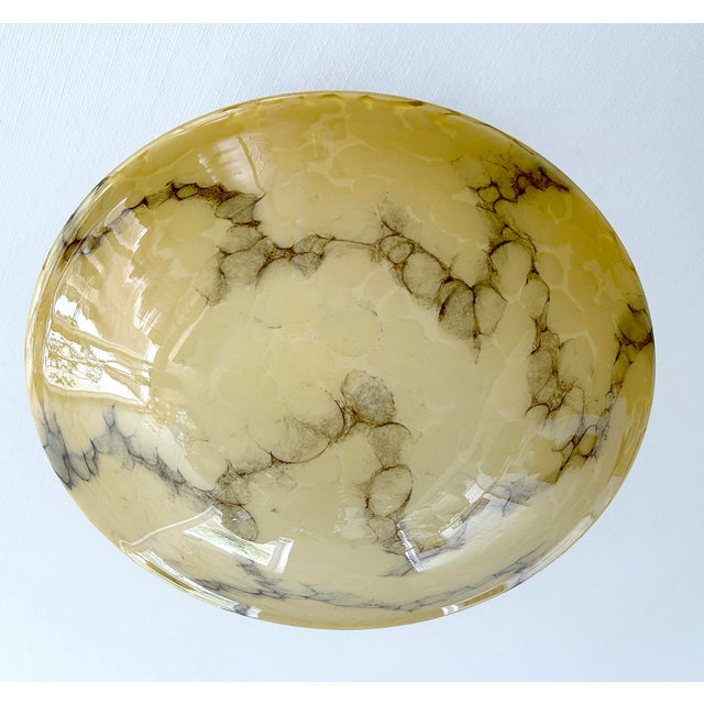 Large Art Deco Pendant Light in Marble Glass, 1930s For Sale - Image 18 of 18