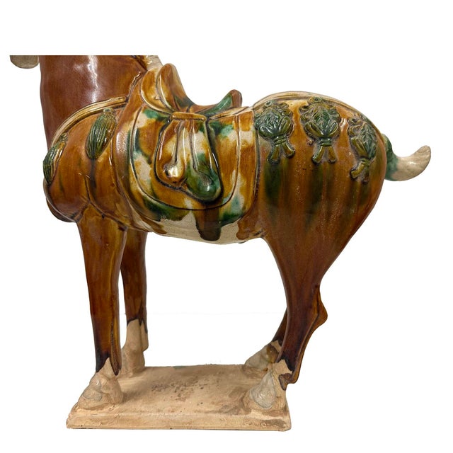 20th Century Chinese Ceramic Tang SanCai (Tri Color)Horse For Sale - Image 10 of 14