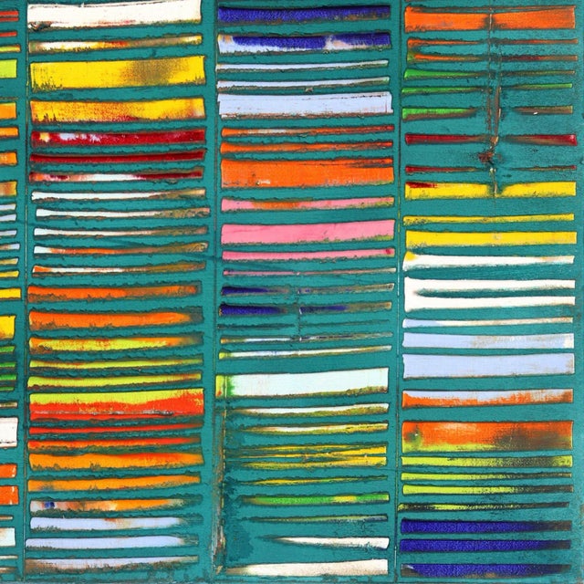 2020s "Happy Turquoise 21-9" Contemporary Abstract Mixed-Media Painting by Petra Rös-Nickel For Sale - Image 5 of 9
