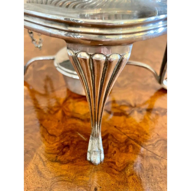 Antique Edwardian Silver Plated Spirit Kettle on Stand For Sale - Image 4 of 10