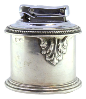 Silver-Plated Built-in Lighter with Pearl Engraving and Friezes