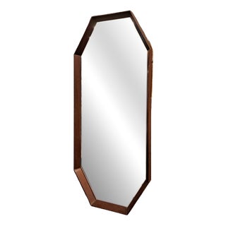 Vintage Danish Octagonal Teak Mirror, 1960s For Sale