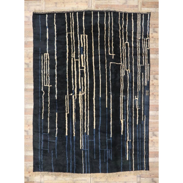 Black Berber Moroccan Rug - 09'10 X 13'11 For Sale - Image 8 of 9
