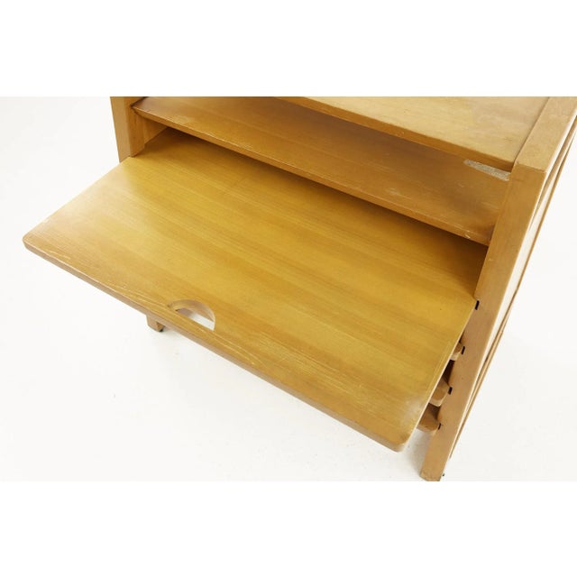 Wood Edward Wormley for Drexel Precedent Mid Century Elm Magazine Library Table For Sale - Image 7 of 11