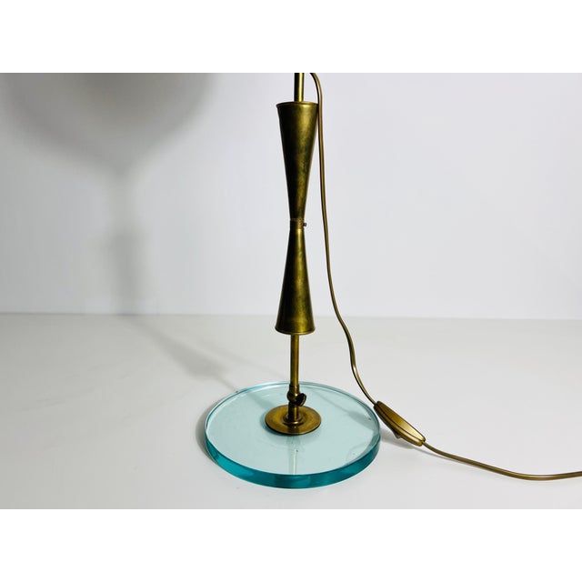 Brass and Glass Table Lamp, 1960s, Italy For Sale - Image 9 of 12