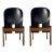 Set of Black Leather Model 121 Chairs attributed to Tobia Scarpa for Cassina, Italy, 1967 For Sale