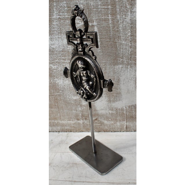 A Superb Victorian Cast Iron Element on Stand, this piece is a lovely cast Iron element depicting an angelic cherub, this...