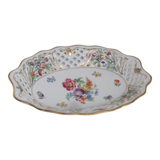 Schumann Arzberg Bavaria Dresden Line Reticulated Open Oval Bowl 4580b For Sale